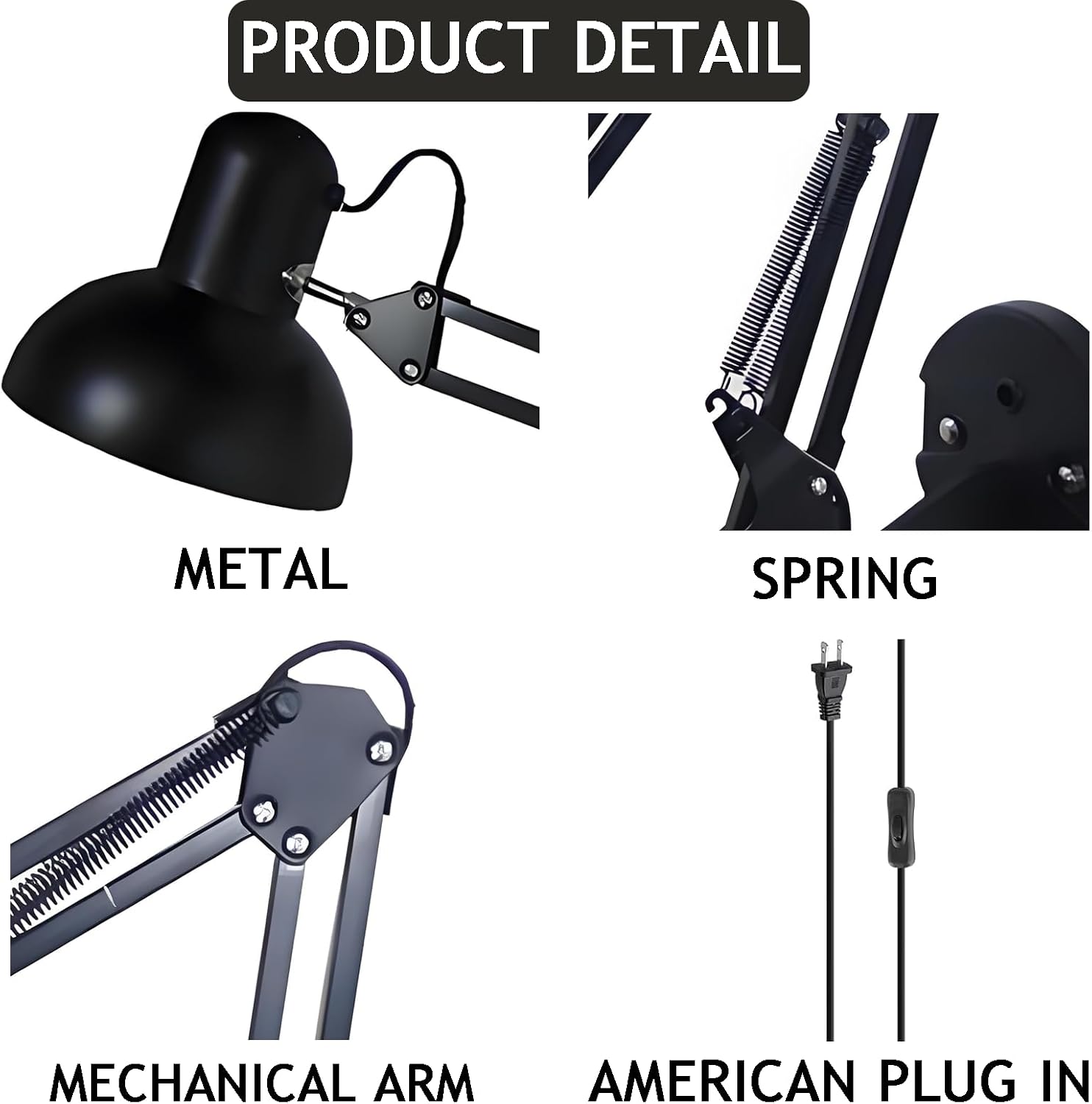 Black Industrial Swing Arm Wall Light Nordic Adjustable Long Arm Wall Sconces Lamp Metal Double-arms Folding Architect Work Wall Mount Lighting for
