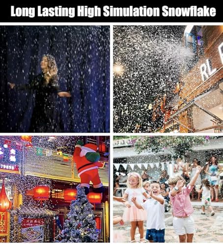 LANGXUN Flakes Snow Machine Fluid, 5 Bottles Concentrated Snow Fluid With 1pcs 1.32 gallon diluted storage bag