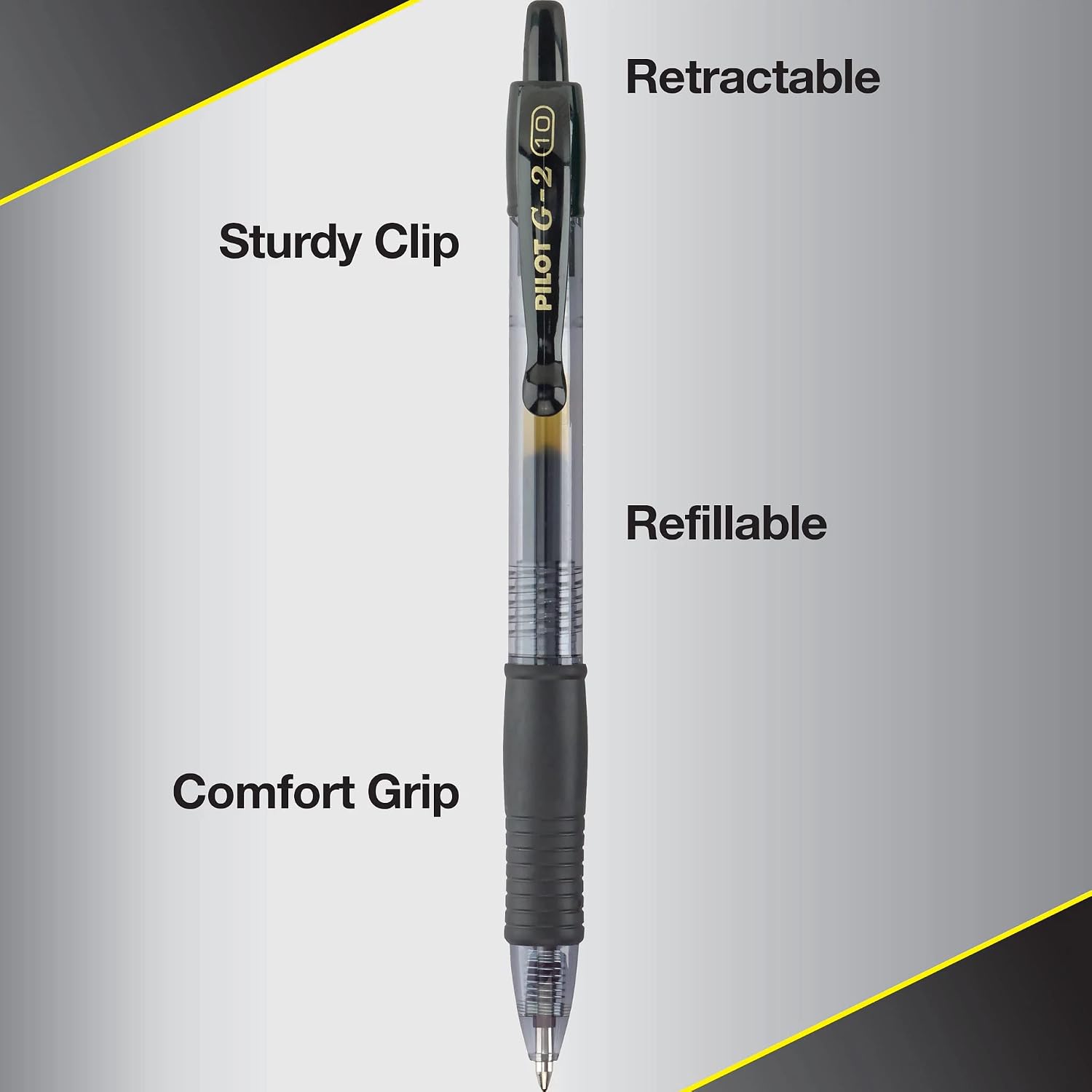 PILOT G2 Premium Rolling Ball Gel Pens, 1.0 mm, Black Ink, 4-Pack