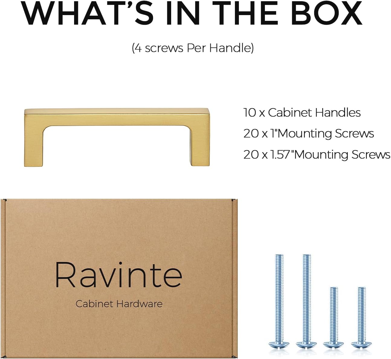 Ravinte Matte Black Kitchen Cabinet Handles 3 Inch Pulls 10 Pack