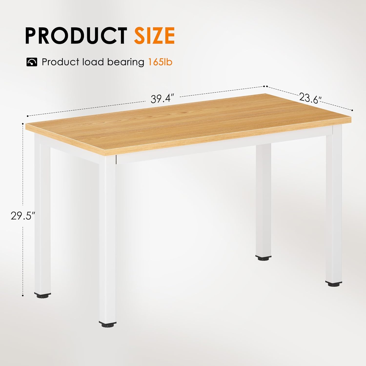 DlandHome 47 inches Medium Computer Desk for Bedroom, Retro