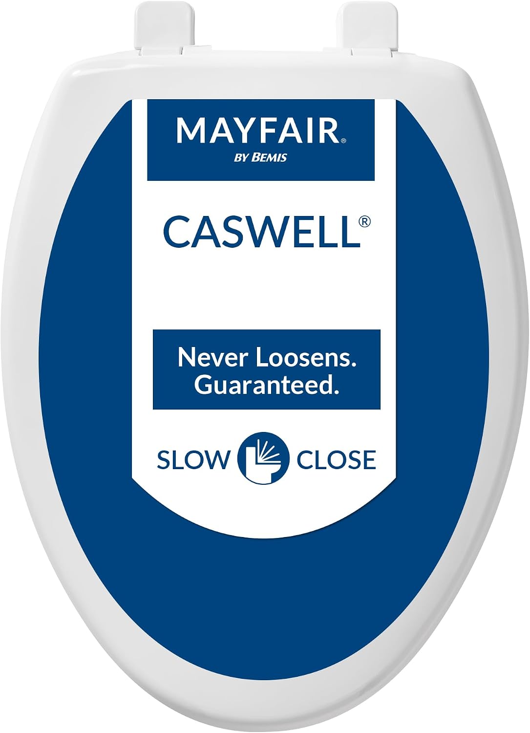 Mayfair Caswell Modern Slow Close Toilet Seat, Durable Plastic, Elongated, White