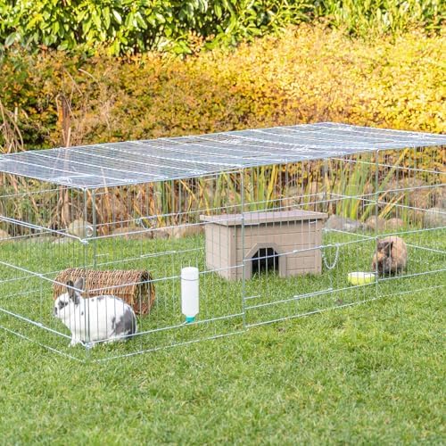 Trixie Rabbit Cage - 34 cu. ft., Outdoor Pen Extends Rabbit Hutch and Chicken Coops, Ideal for Small Animals, Bunny, Guinea Pigs, Chickens