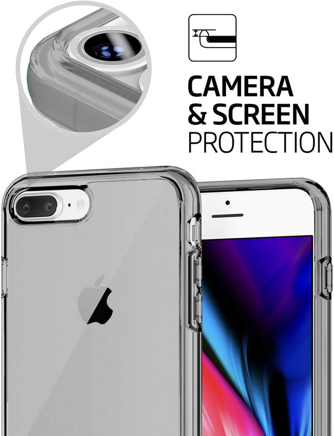 TENOC Phone Case Compatible with iPhone SE (2nd 2020 and 3rd 2022 Generation) & iPhone 7 & iPhone 8, Clear Case Shockproof Protective Bumper Slim Cover for 4.7 Inch