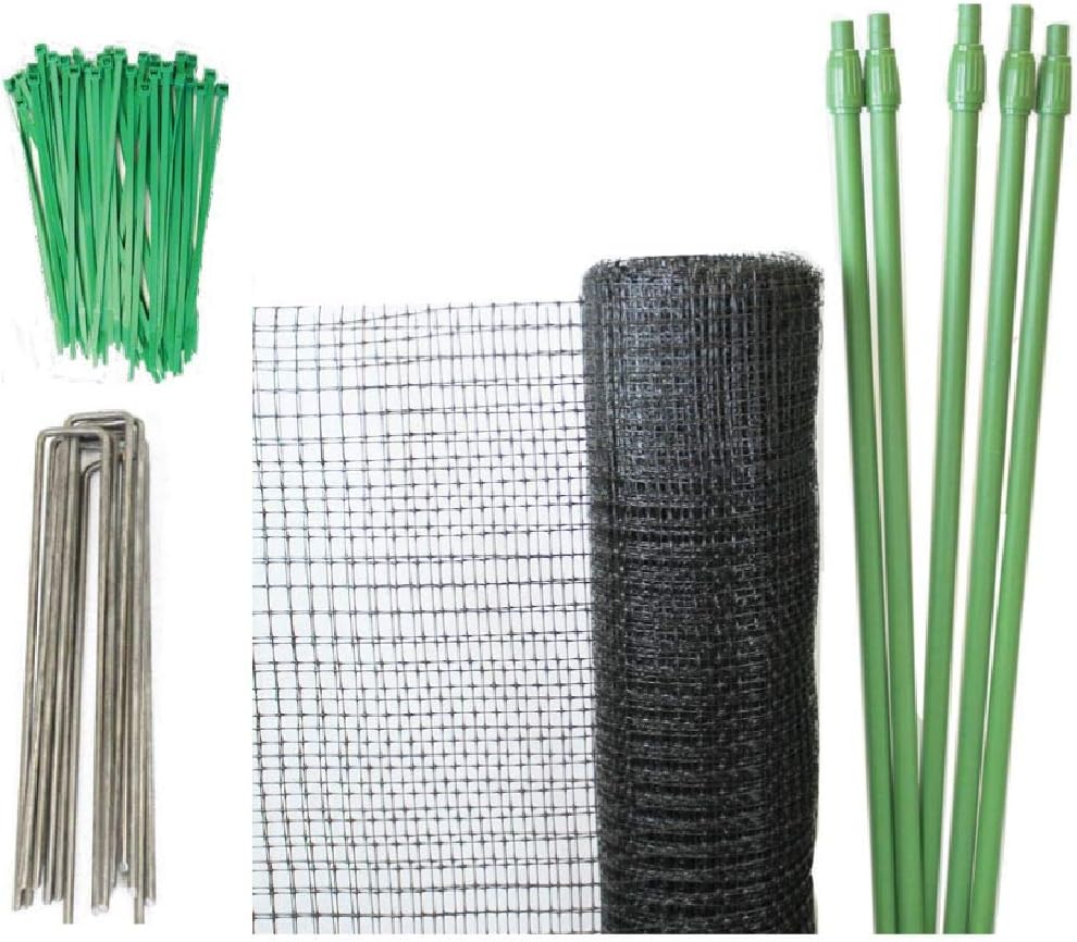 Tenax Deer Netting - Heavy Duty, 7ft Netting for Gardens - 7 Ft x 100 Ft - Black Polypropylene