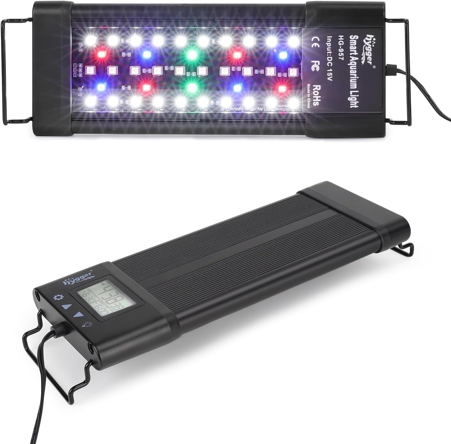 hygger Aquarium Programmable LED Light, for 30~36in Long Full Spectrum Plant Fish Tank Light with LCD Setting Display, 7 Colors