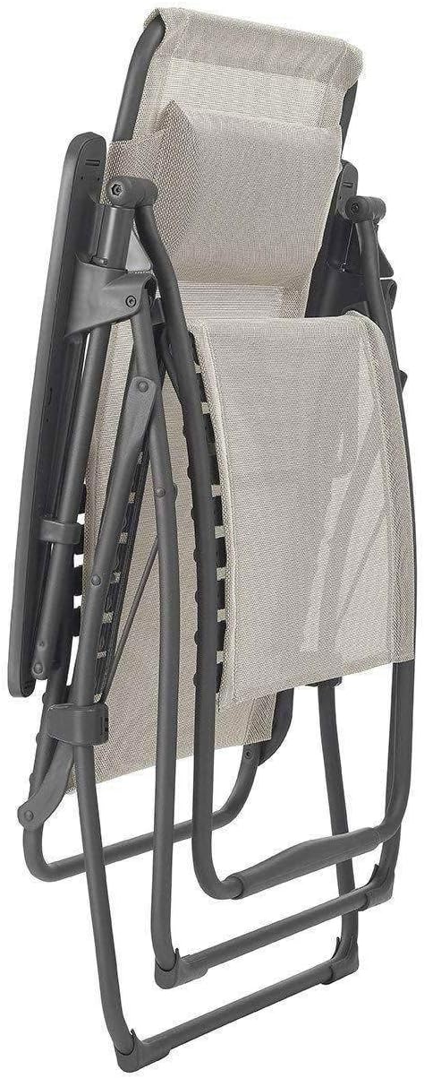 Lafuma Futura Series Patio and Poolside Zero Gravity Outdoor Lounge Recliner Chair with Adjustable and Removable Headrest, Moss Green