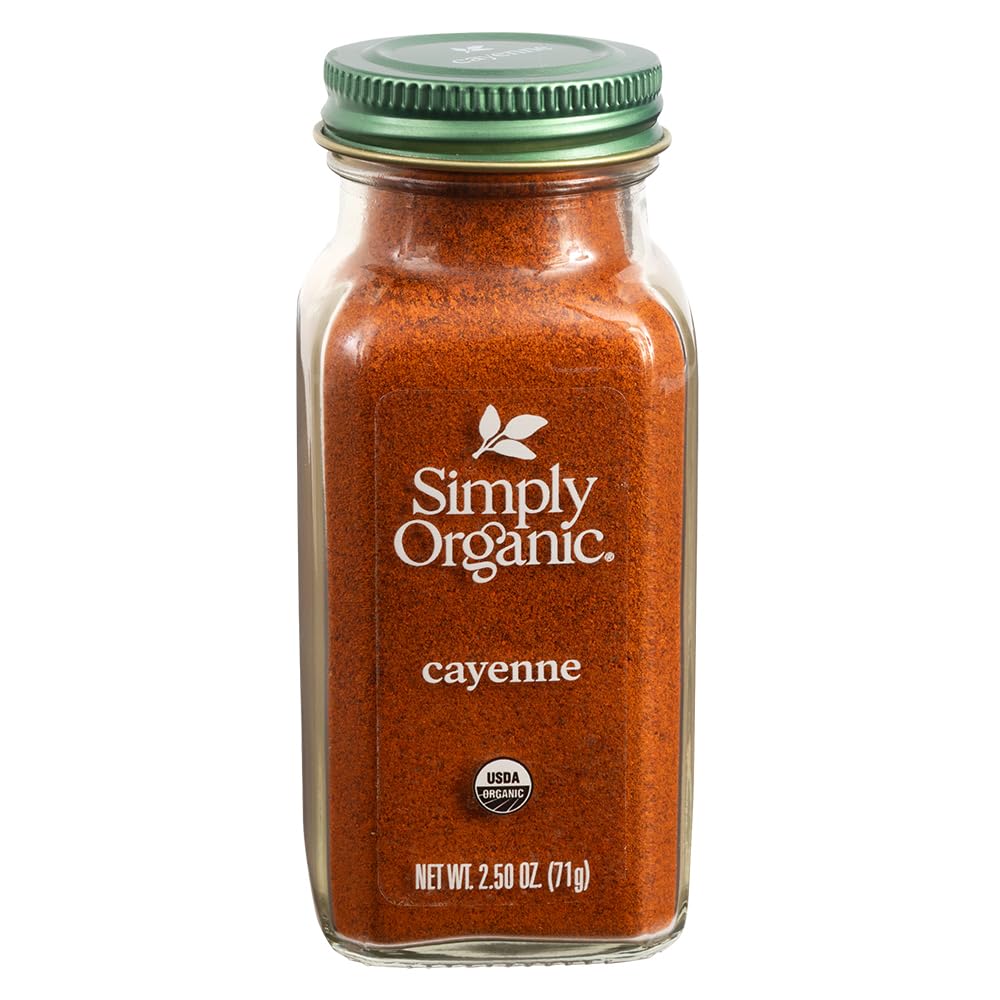 Simply Organic Cayenne Pepper, 2.89 Ounce | Pure, Organic Cayenne Peppers, No GMO's, Kosher Certified