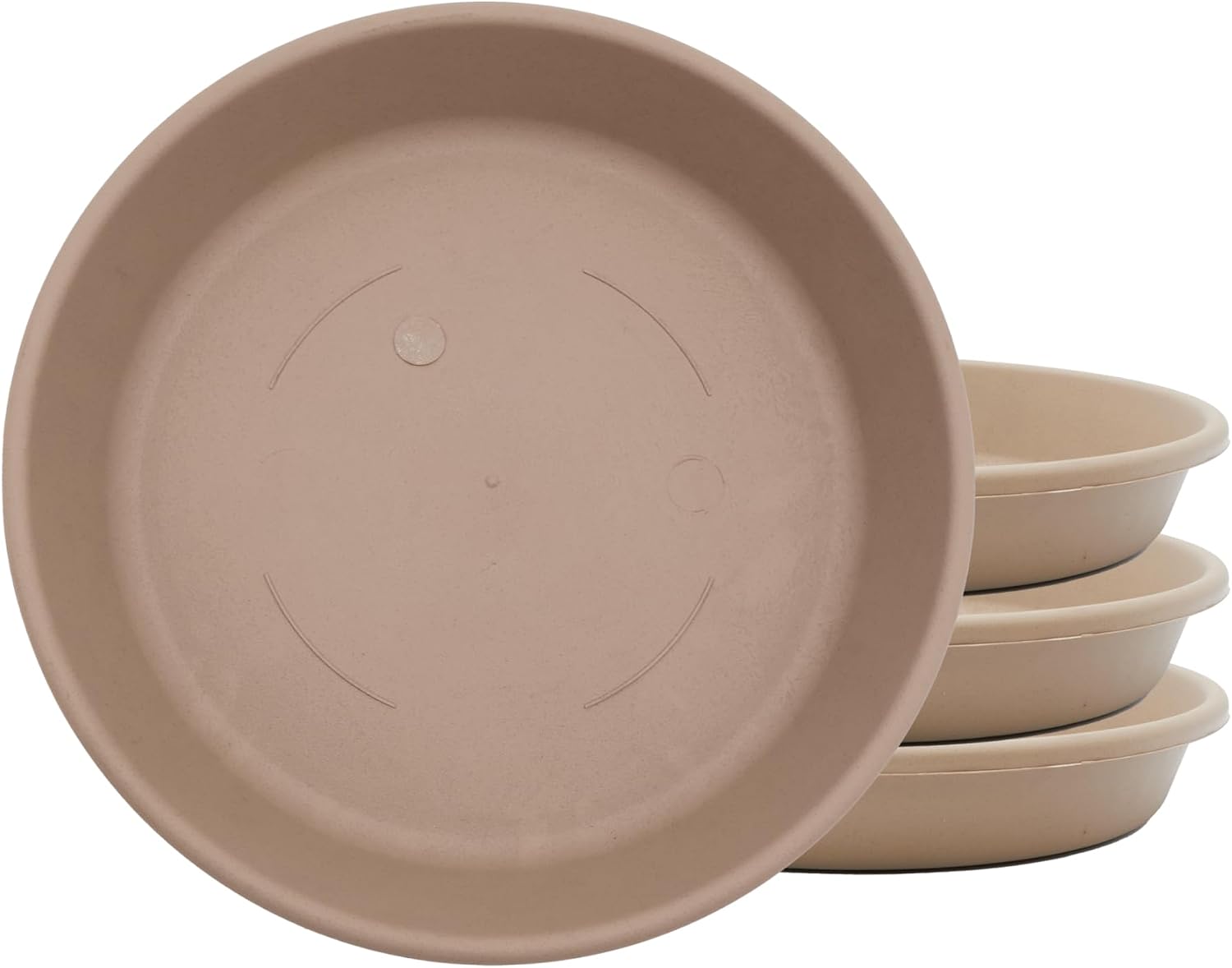 The HC Companies 14 Inch Round Plastic Classic Plant Saucer - Indoor Outdoor Plant Trays for Pots - 14"x14"x2.5" Sandstone