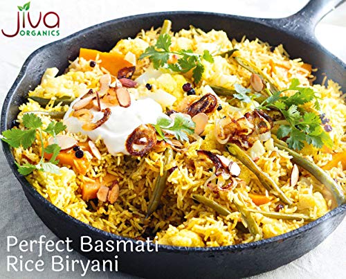 Organic Basmati Rice 4 LB Bag - Pure, Extra Long, Premium Quality from India - By Jiva Organics