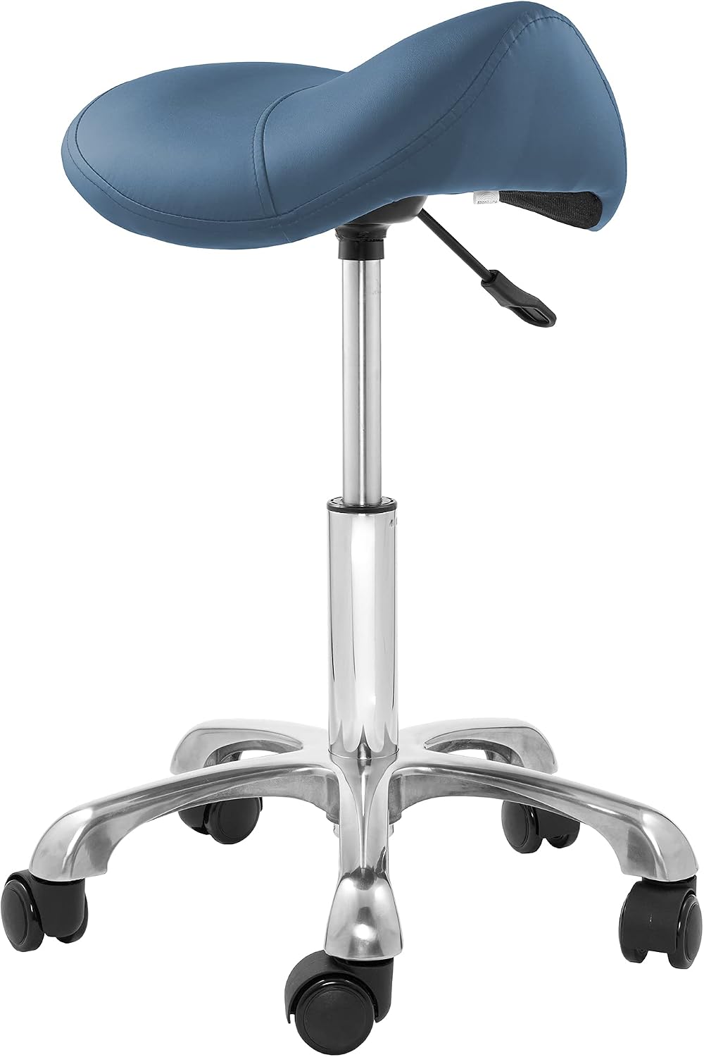 Saloniture Professional Ergonomic Saddle Stool, Black - Adjustable Hydraulic Seat, Rolling Spa Salon, Massage