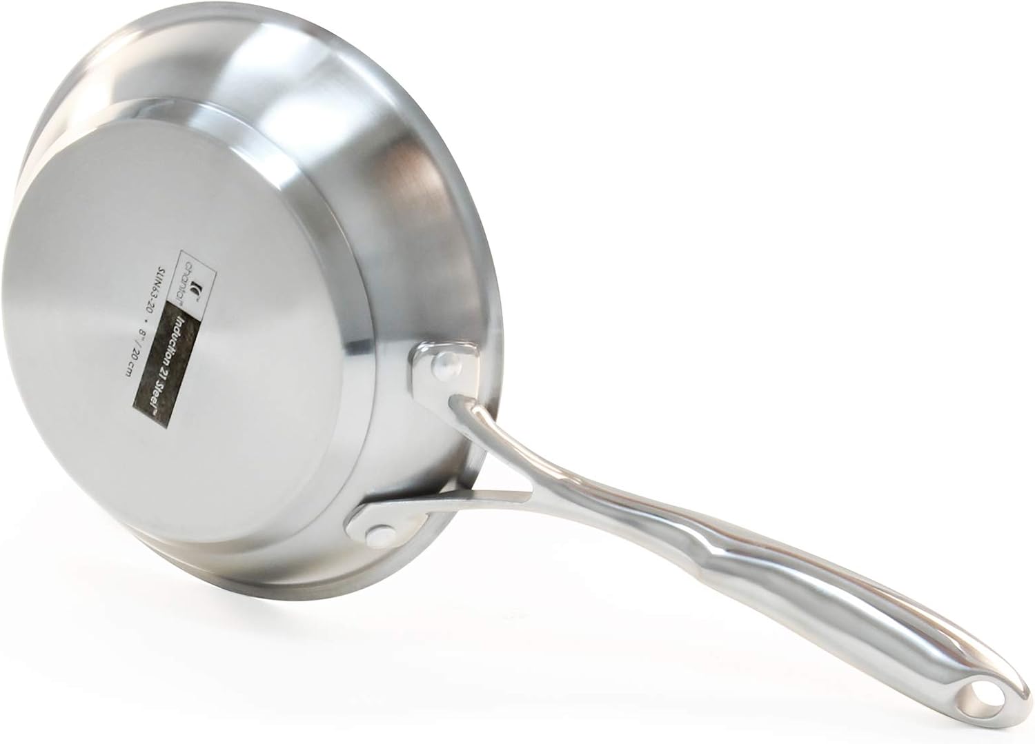 Chantal Induction 21 Steel 1 quart NonStick Saucepan with Tempered Glass Lid, Ceramic Non Stick, Brushed Stainless Steel