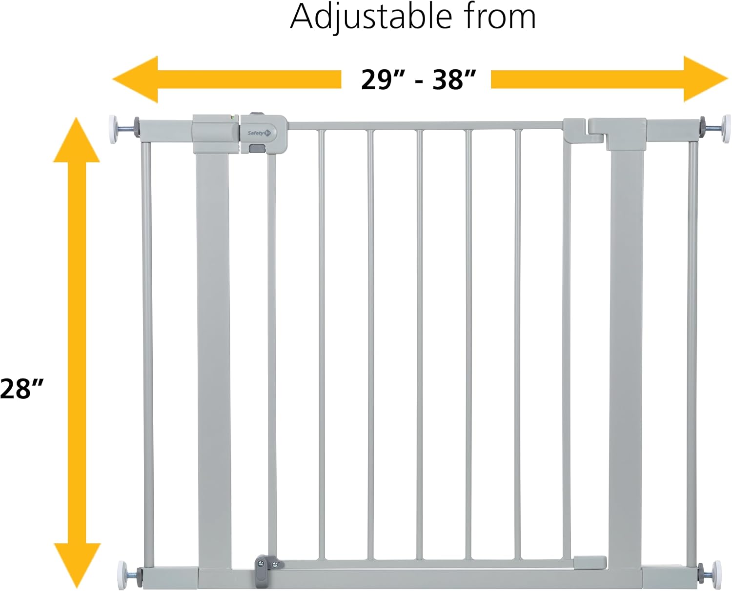 Safety 1st Easy Install Walk Thru Baby Gate for Doorway With Door, Dog Gates, Fits 29"-38", Easy Install 28" Tall, White