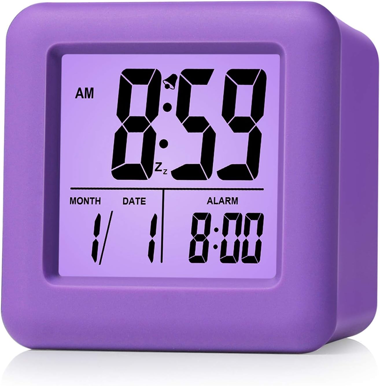 Plumeet Digital Alarm Clock Kids Clock with Snooze and White Nightlight - Easy Setting Travel Alarm Clocks Display Time, Date