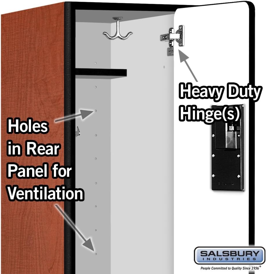 Salsbury Industries Double Tier 'S' Style Designer Wood Locker, Mahogany, 5' 3" x 15"