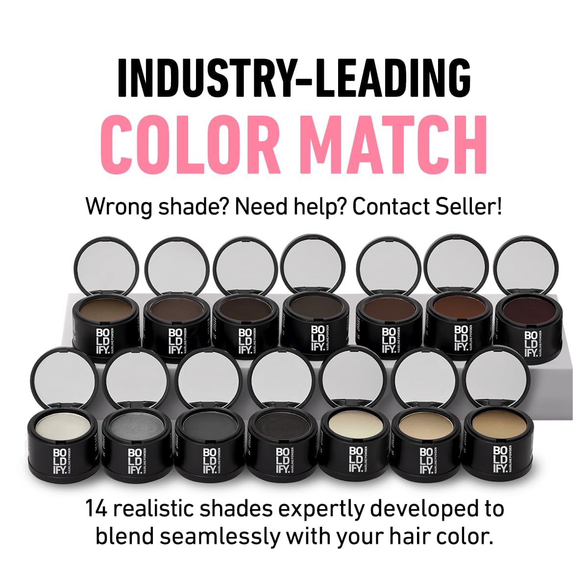 Boldify Hairline Powder, Root Touch Up Hair Color Dark Brown 4g