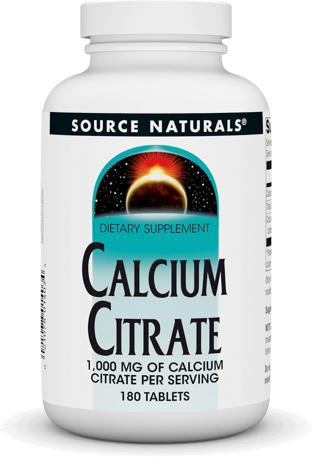 Source Naturals Calcium Citrate, 1,000 mg - 180 Tablets | 1,000 mg of calcium citrate per serving | Bone Support*
