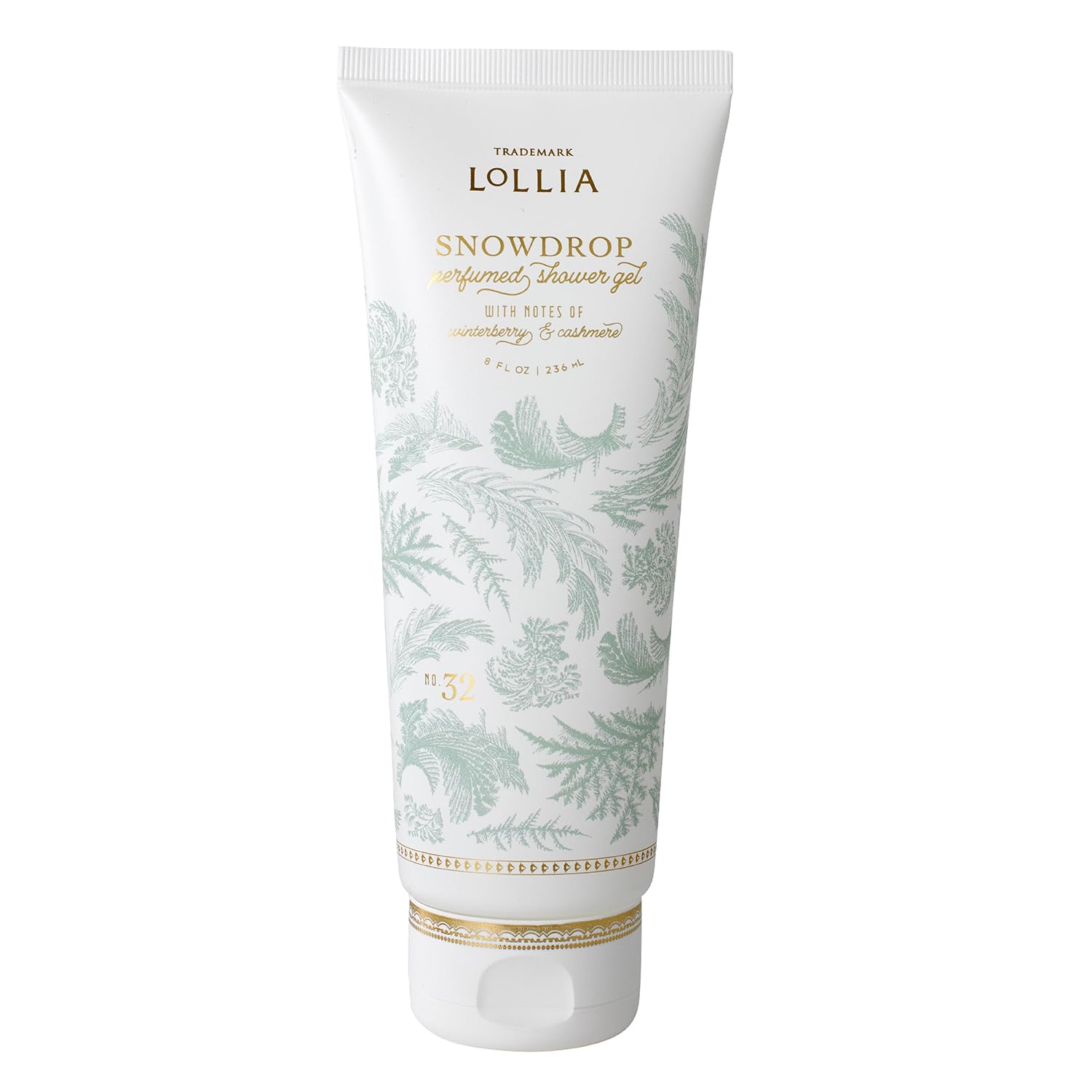 LOLLIA Wish Shower Gel, 8 fl oz, Vanilla Bean, Rice Flower, Jasmine Leaves, & Sugar Cane, Luxury Shea Moisture Hydrating Women's Body Wash, Delicate & Relaxing Scented Bath Soap for Self Care