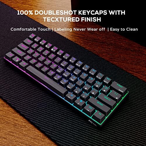 RK ROYAL KLUDGE RK61 Wireless Mechanical Keyboard, 60% Percent RGB, White | Hot Swappable Gaming Keyboard with Bluetooth/2.4G/USB, 61 Keys Ultra-Compact for Win/Mac/PC, Coiled Cable, Linear Red Switch