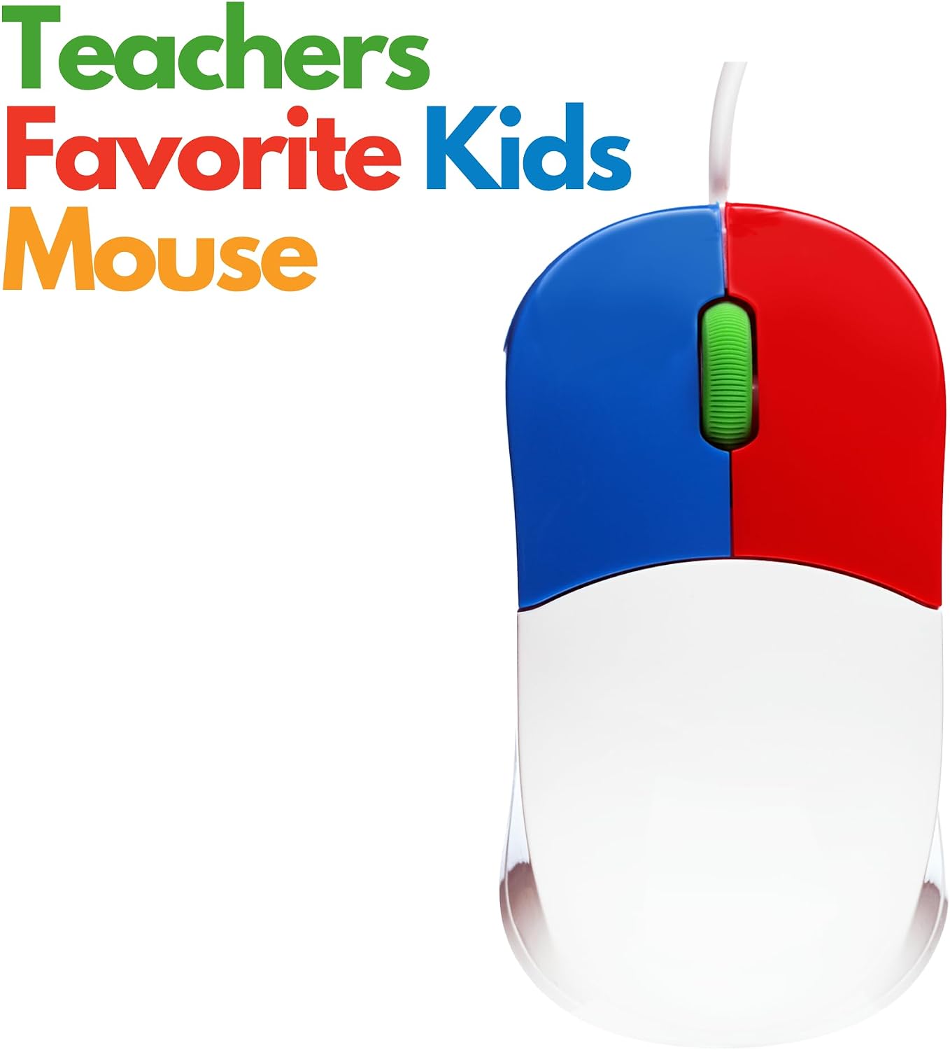 Clevy Kids Mouse - Colorful Ergonomic USB Computer and Laptop Kids Mouse for School and Home Computer Use - Wired Children Friendly - Compatible with Windows, macOS, Chromebook
