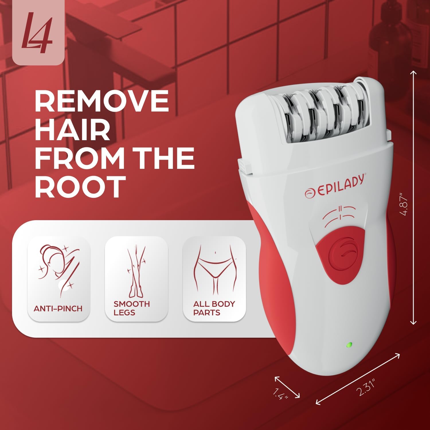 Epilady Legend 4 | Cordless Epilator Hair Removal Device for Women, 2 Speed Bikini Trimmer, Electric Shaver for Women