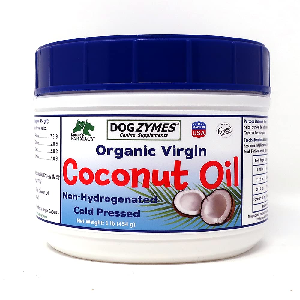 Organic Extra Virgin Coconut Oil 1 Pound helps with supporting skin and coat, and promotes a healthy metabolism.