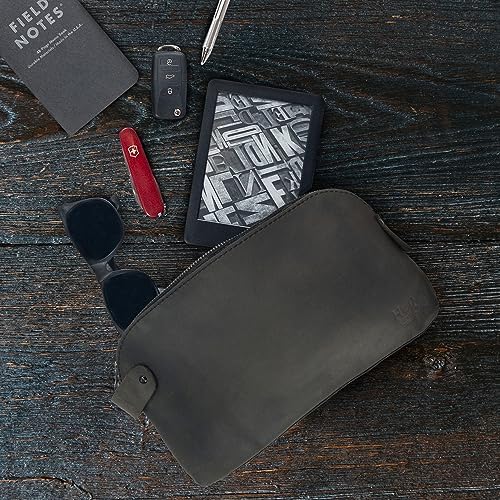 Hide & Drink, Large Rustic All Purpose Utility Bag for Cords & Chargers, Travel Bag, Multi-Purpose Bag, Full Grain Leather
