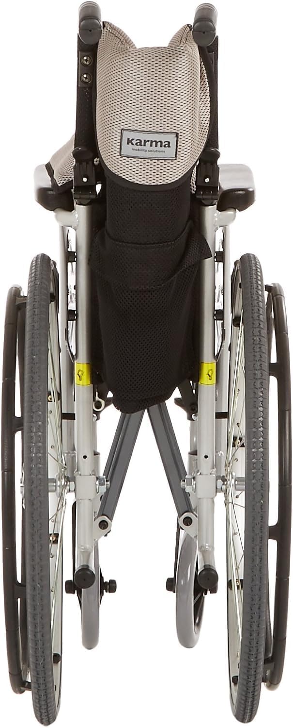 Karman 25 lbs Ergonomic Wheelchair with Removable Footrest 18" Silver