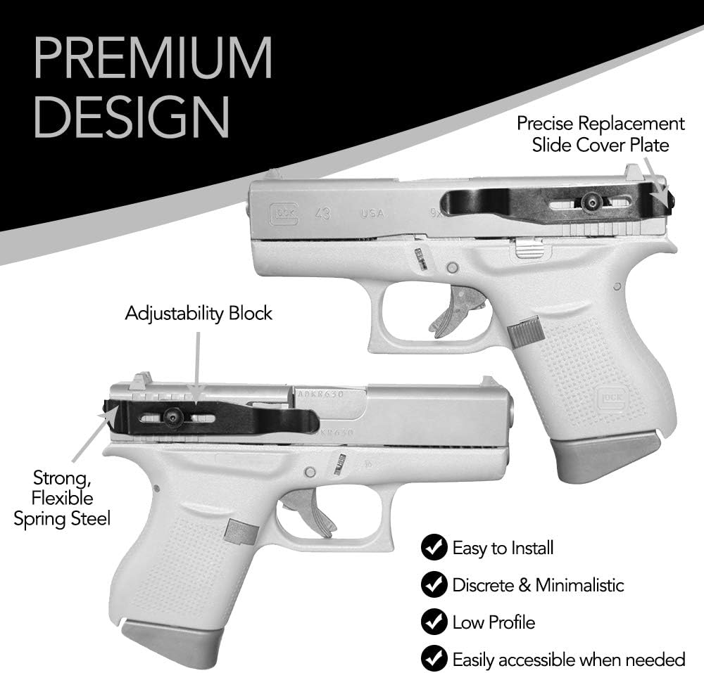 ClipDraw Gun Clip, Low Profile Slim Concealed Carry Easy Install American Made