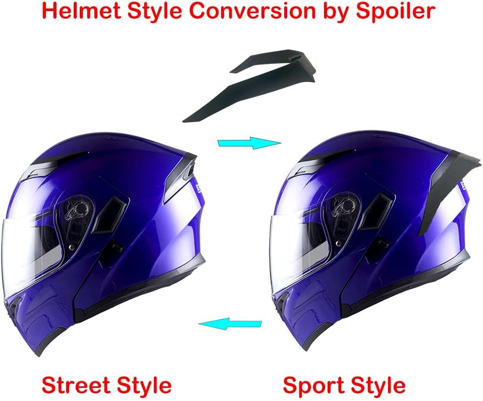 1Storm Motorcycle Modular Full Face Helmet Bike Flip up Dual Visor Sun Shield: HB89 Matt Black