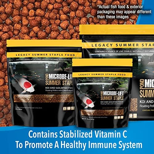 MICROBE-LIFT MLLSSXL Summer Staple Floating Fish Food Pellets for Ponds, Water Gardens, and Fountains, for Live Goldfish and Koi, 14 Pounds