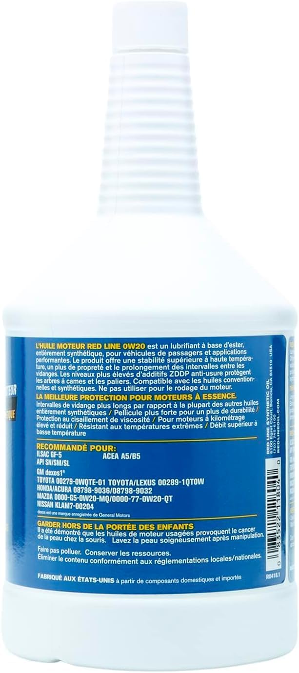 Red Line 11805 SAE 0W20 Fully Synthetic Motor Oil - 1 Gallon