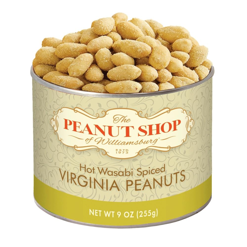 The Peanut Shop of Williamsburg Extra-Large Handcooked Lightly Salted Virginia Peanuts Williamsburg Peanuts Non-Gmo Kosher Gluten-Free No Preservatives - 32 Oz Tin