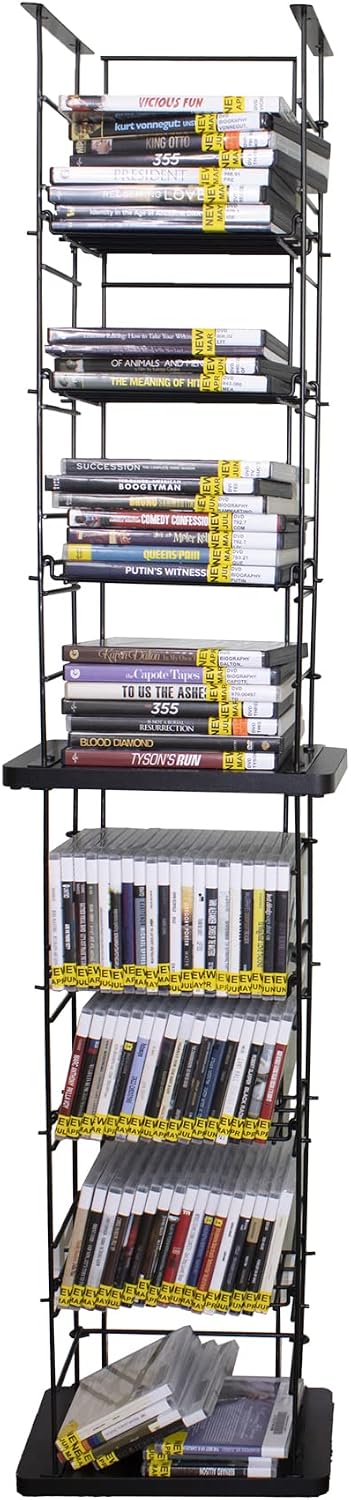 FixtureDisplays CD Tower Media Rack DVD Organizer Video Game Blu Ray Storage Holds 176 Single CDs 18469