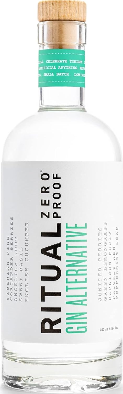 RITUAL ZERO PROOF Gin Alternative | Award-Winning Non-Alcoholic Spirit | 25.4 Fl Oz (750ml) | Zero Calories | Sustainably Made in USA | Make