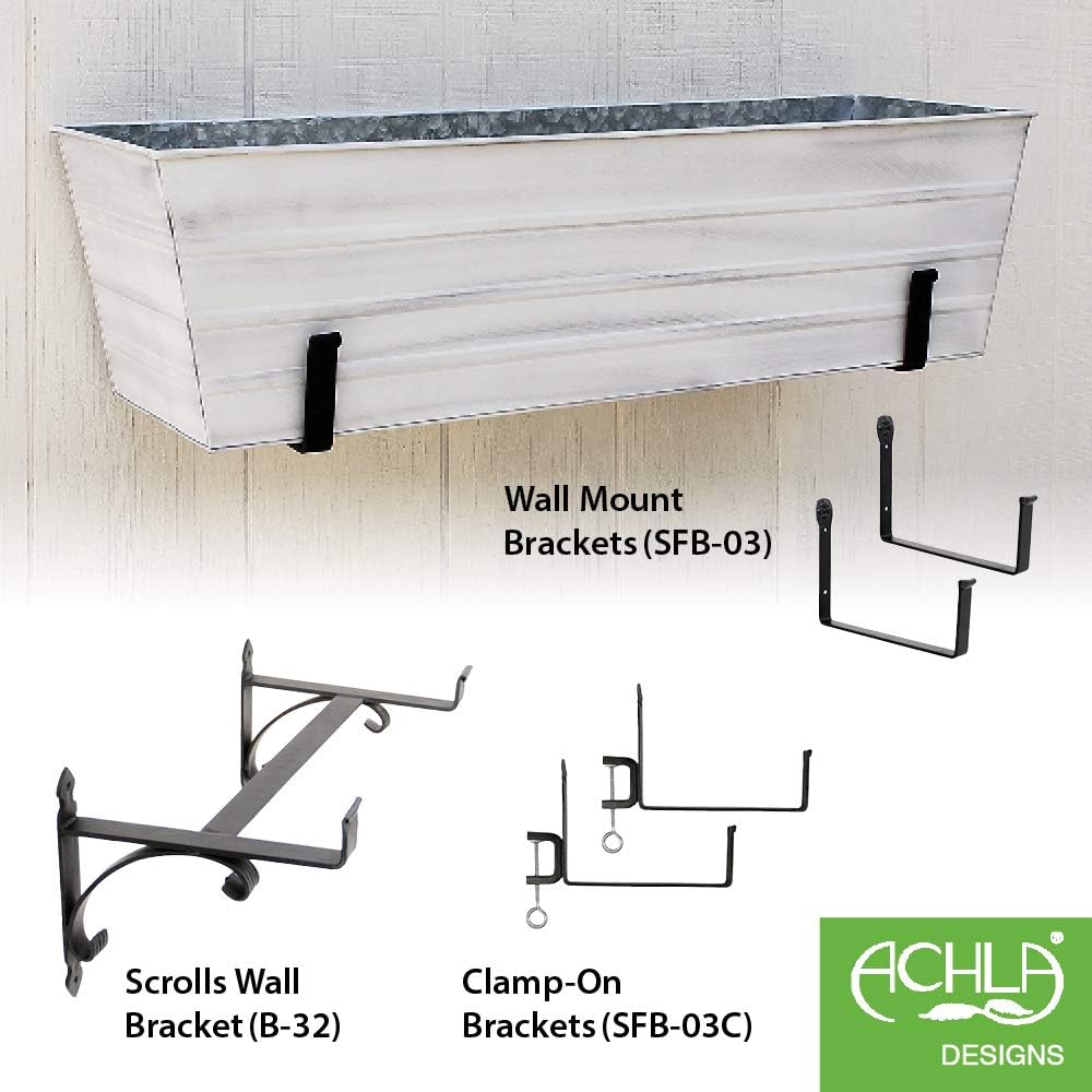 Achla Designs Galvanized Window Flower Box Planter-Green-Medium (24" L x 9.5" W x 7.5" H)