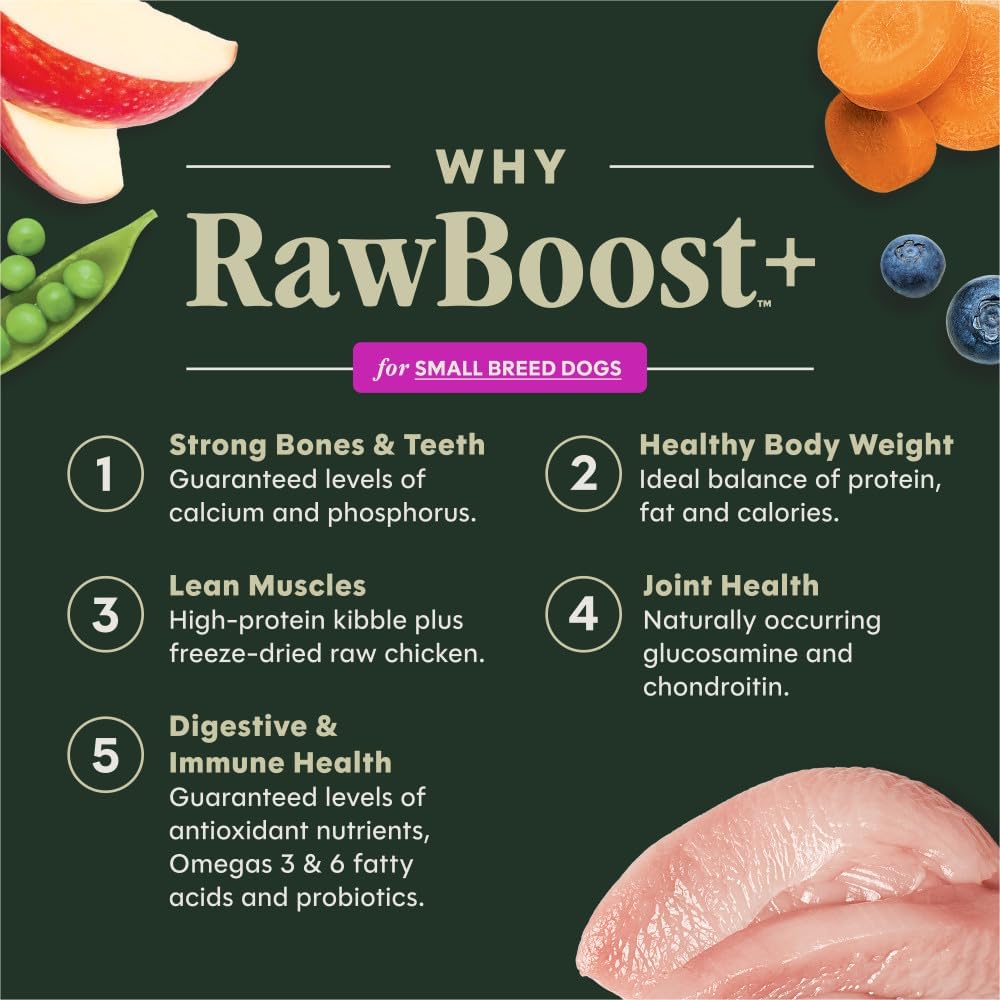 Instinct RawBoost Small Breed, Dry Dog Food + Freeze Dried, Chicken, 10 lb | High-protein kibble with FreshDried raw bites, nutrition for healthy weight, calcium for strong bones & teeth, grain-free