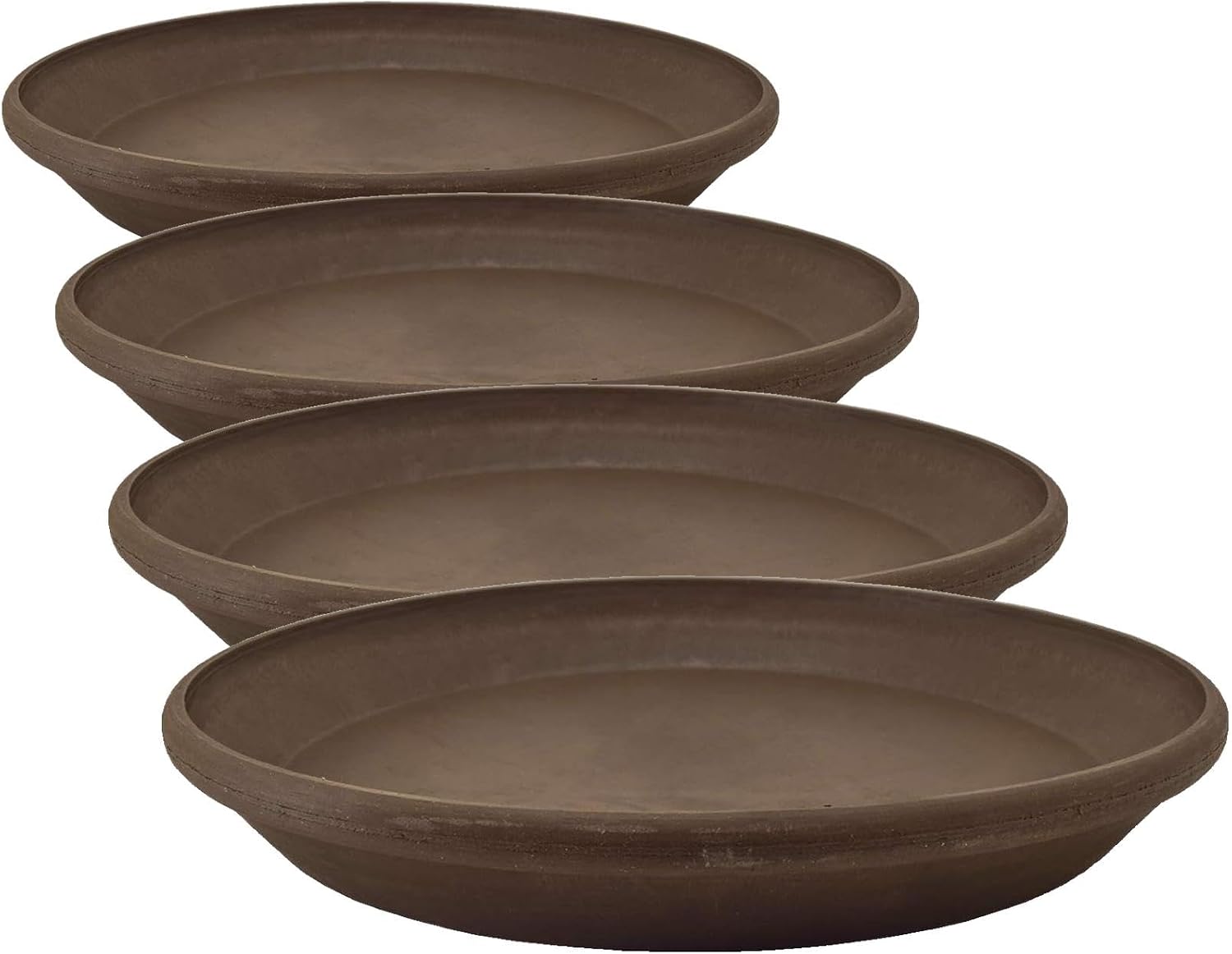 PSW Pot Collection AP25DC 10-inch Plastic/Stone/Wood Composite Plant Saucer Drip Tray – No Drainage Hole (Drillable), Indoor/Outer Water Tray, Dark Charcoal