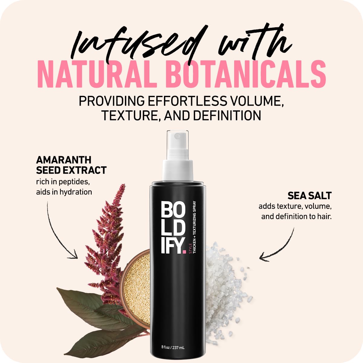Boldify Hair Thickening & Volumizing Texture Spray for Fine Hair | Volume Booster, Stylist-Recommended Texture Spray, for Thinning Hair
