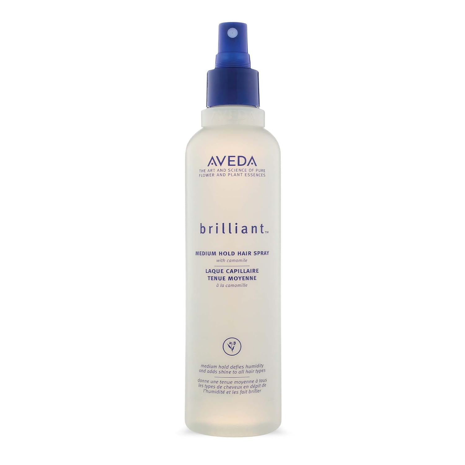 Aveda Brilliant Medium Hold Hair Spray | Non-Aerosol Spray | Anti-Humidity | Adds Shine | for All Hair Types | Jasmine, Rose, Clove Aroma | 8.5 Fl Oz