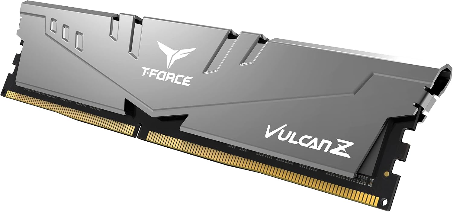 TEAMGROUP T-Force Vulcan Z DDR4 16GB Kit (2x8GB) 3200MHz (PC4-25600) CL16 Desktop Memory Module Ram (Gray) - TLZGD416G3200HC16CDC01