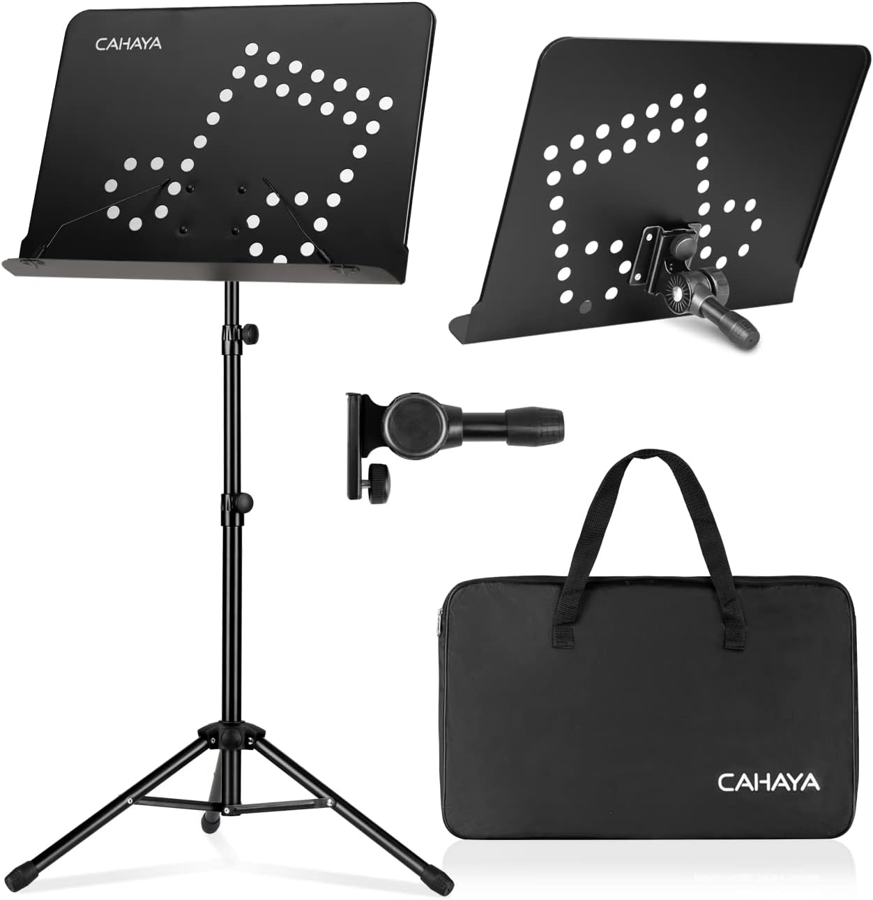 CAHAYA Sheet Music Stand Adjustable Height Portable with Carry Bag Metal