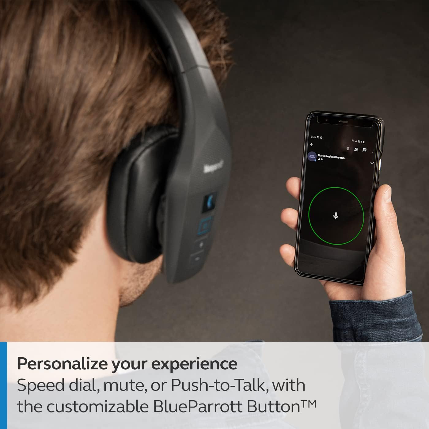 BlueParrott B550-XT Bluetooth Headset | 96% noise canceling headset for truck drivers; voice control, IP54-rated, 24 hr talk time