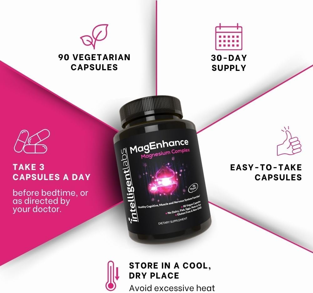 MagEnhance Magnesium Complex, Magtein® L-Threonate, Glycinate for Sleep | Magtein® L-Threonate, Glycinate & Taurate for Sleep, Brain Health