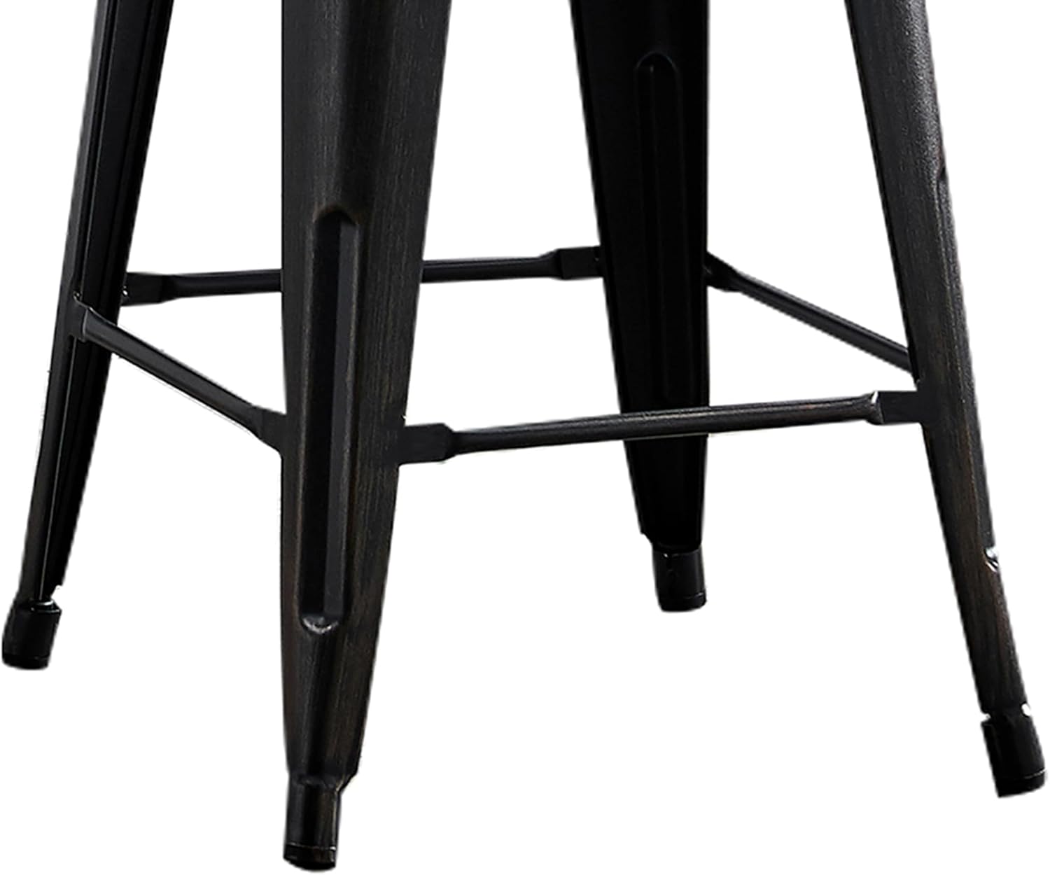 AC Pacific 30” Metal Barstool Set of 2 – Country Rustic Style with Low Back, Lightweight & Sturdy Build, Easy Assembly – Matte Black
