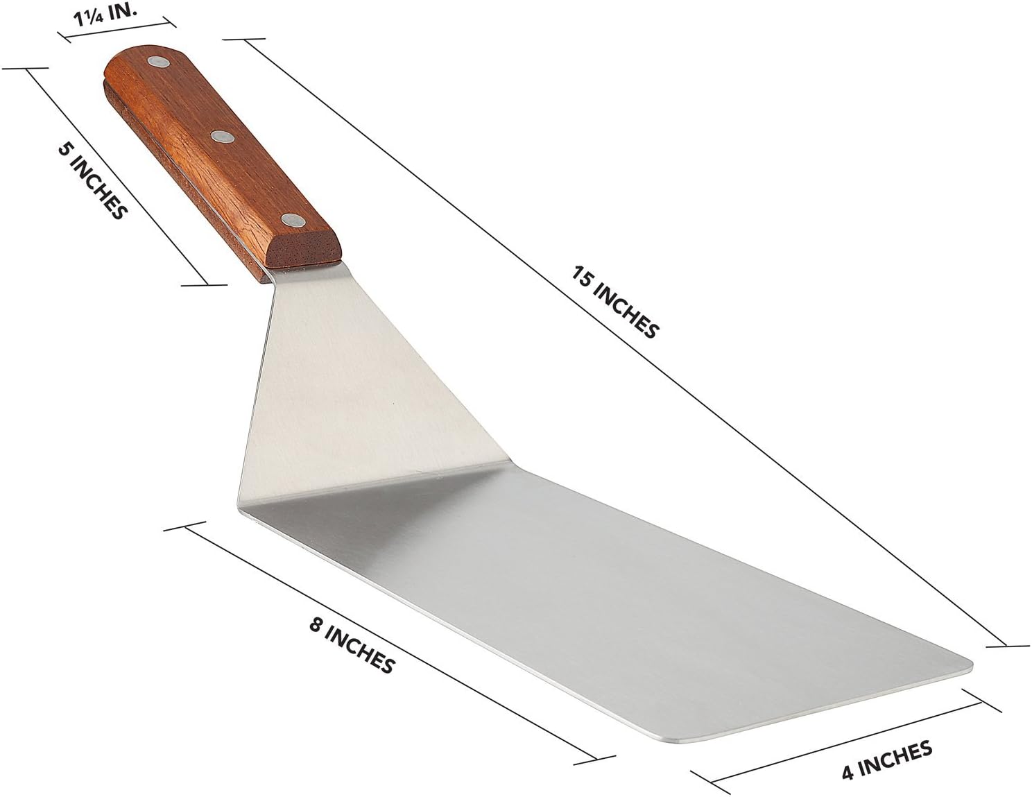Homi styles Cookie/Brownie Spatula Small Metal Spatula With Merbau Wooden Handle | Heavy Duty Stainless Steel Flipper With Beveled Edges | Small