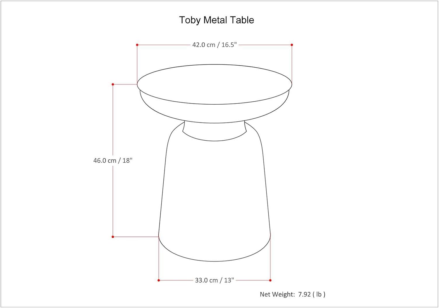 SIMPLIHOME Whitney 17" Wide Storage Metal Table in Antique Silver