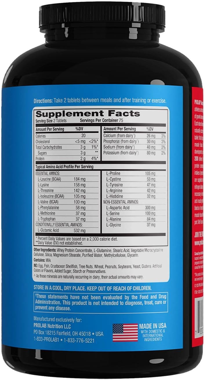 Prolab Amino 2000 Essential Amino Acids, BCAA Blend (150 Tablets)