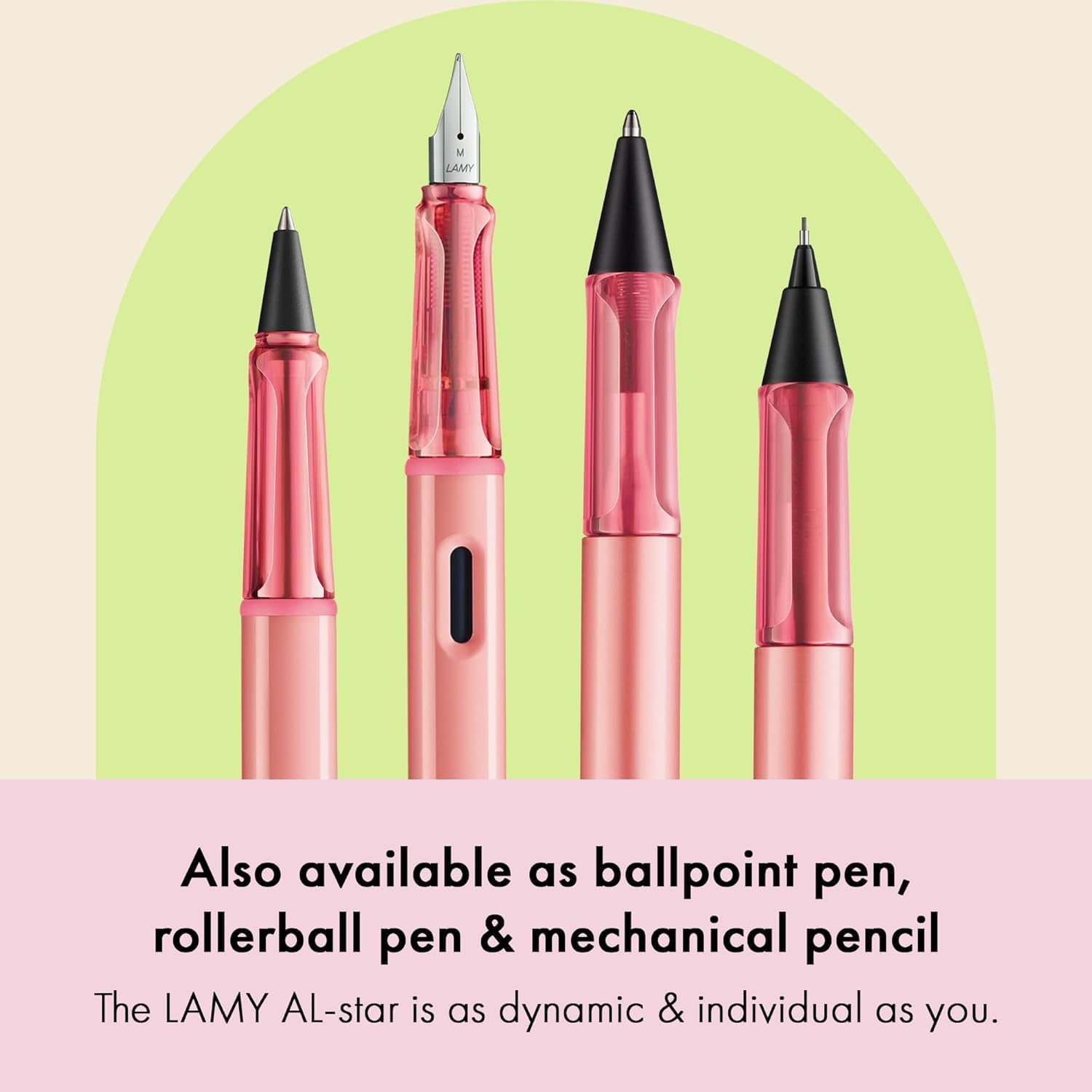 LAMY AL-star black - Fountain Pen with ergonomic grip & black Left-Handed steel nib (LH) in size M - lightweight aluminum body - including LAMY T 10 blue cartridge