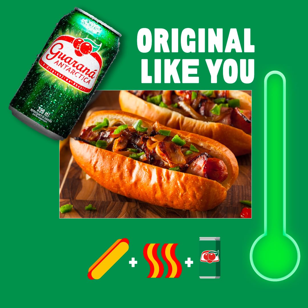 Guaraná Antarctica Zero, The Brazilian Original Guaraná Soda, Zero Sugar, 11.83 fl oz (Pack of 12) - Packaging May Vary